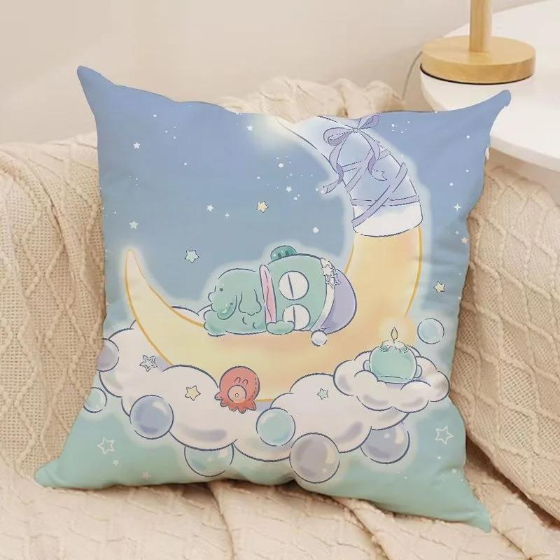 Cartoon Cute Sanrio Pillowcase Kulomi Big-eared Dog Pattern Home Room Decoration Soft and Comfortable Sofa Cushion Cover