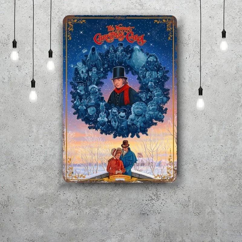 Christmas Metal Poster Sign, Festive Wall Art Decor