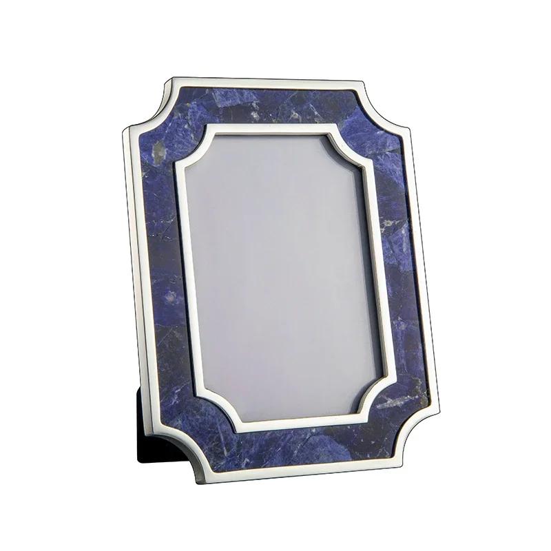 Emerald Marble Picture Frames Light Luxury Bedroom Decoration Colored Marble Picture Frame Modern Home Wedding Photos Frames