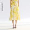 LANCY YAO 25 Series Ramie Printed A-Line Skirt