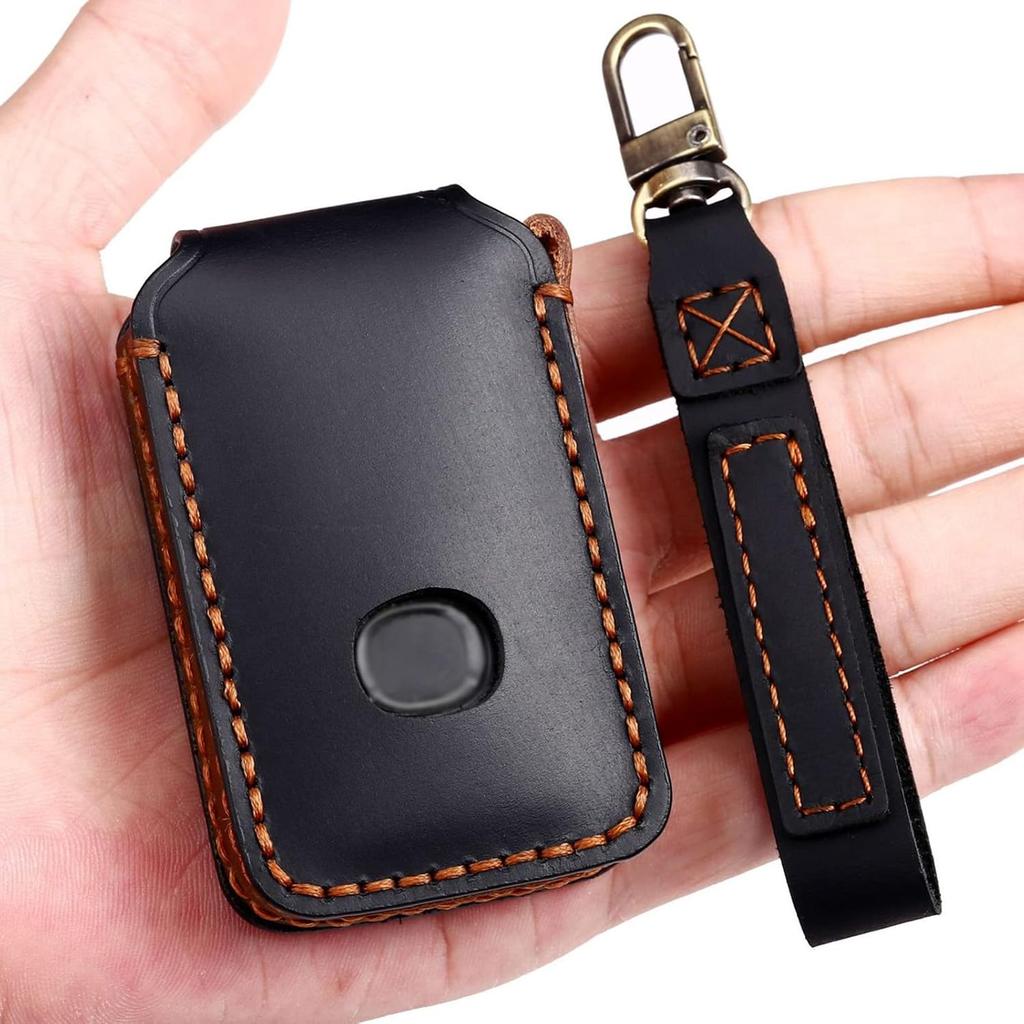 EASYANT 4 Button Leather Remote Key Fob Case Cover Compatible with Mazda 3 -2024 Hatchback 6 CX-5 CX-30 CX-9 Black