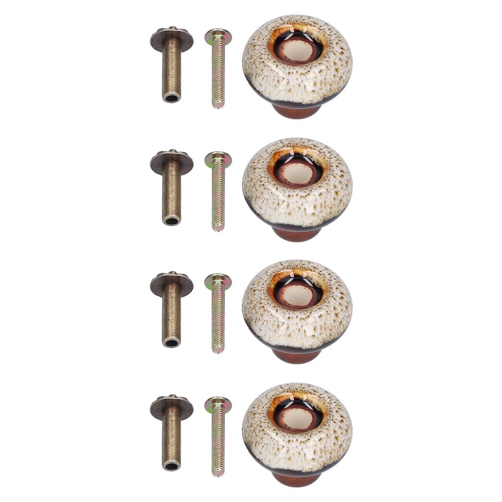 Set 4 Mânere Cabinet Retro Rotunde Buton Ușă cu O Singură Gaură pentru Casă Dormitor Living Verde