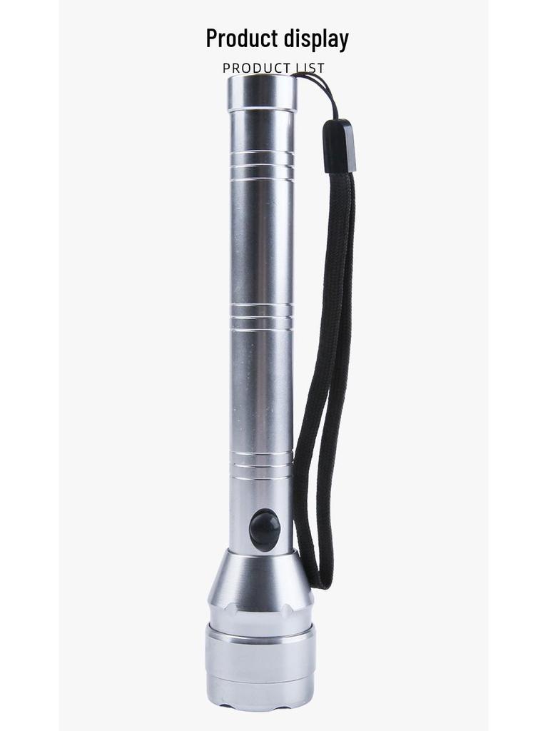 In-Stock High-Intensity Energy-Saving LED Flashlight: Portable Aluminum Alloy, Ideal for Camping, Emergency, and Self-Defense; Uses 2 AA Batteries