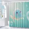 1pc Colored Small Fish Pattern Shower Curtain with Hook, Bathroom Partition, Bathroom Accessories, Home Decoration