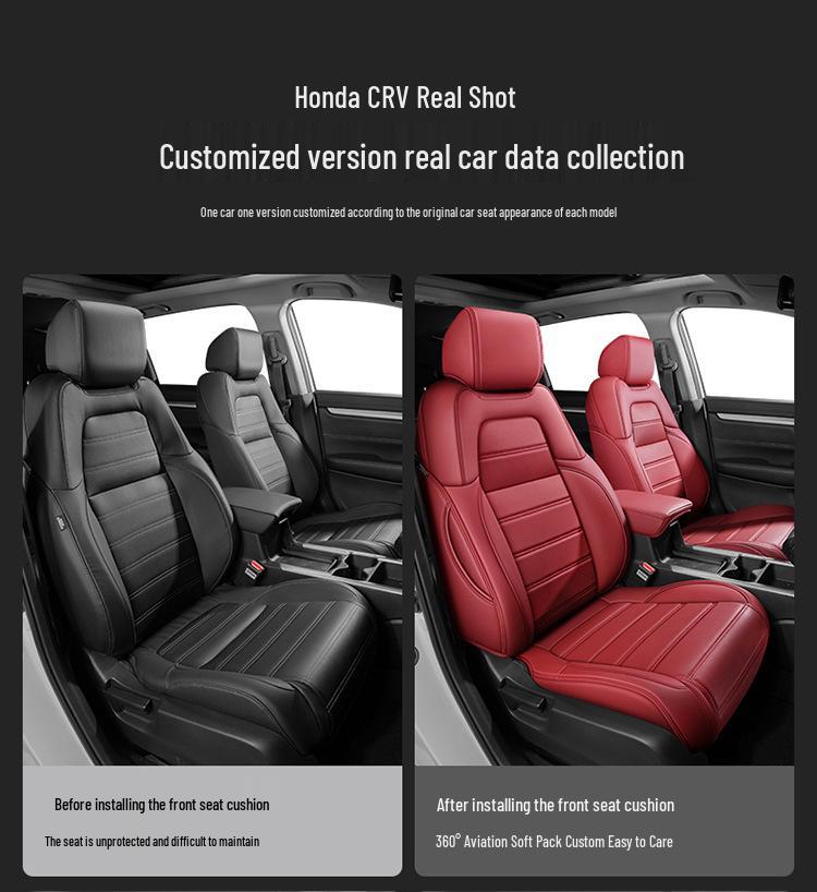 Custom Leather Seat Cover for Honda CRV, XRV, Vezel, Breeze, Integra - Full Wrap Design