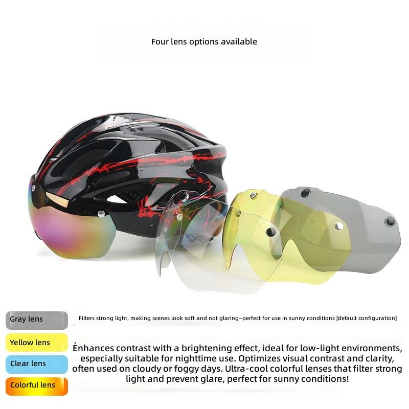 Magnetic-style Visor PC Material Cycling Helmet for Unisex Mountain and Road Bike Safety Roller Skating Use