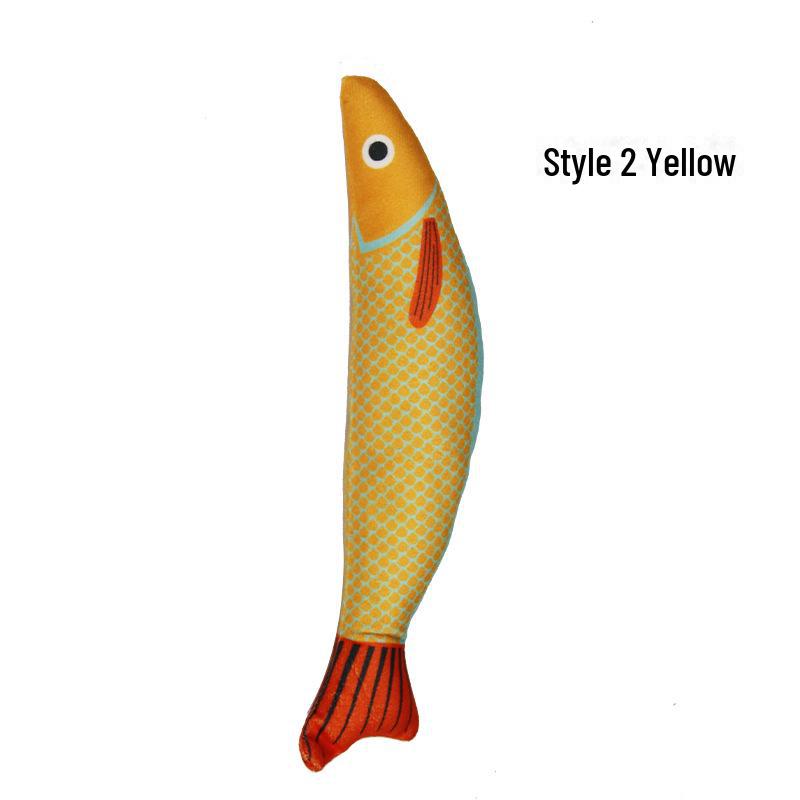 Plush Mint Fish Toy: Linen Simulation Fish for Cats' Enjoyment