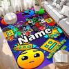 Custom Name Personalized Geometry Dash Print Carpet, Versatile Home Decor Rug, for Playroom, Apartment, Balcony, Entryway, Hallway Gift