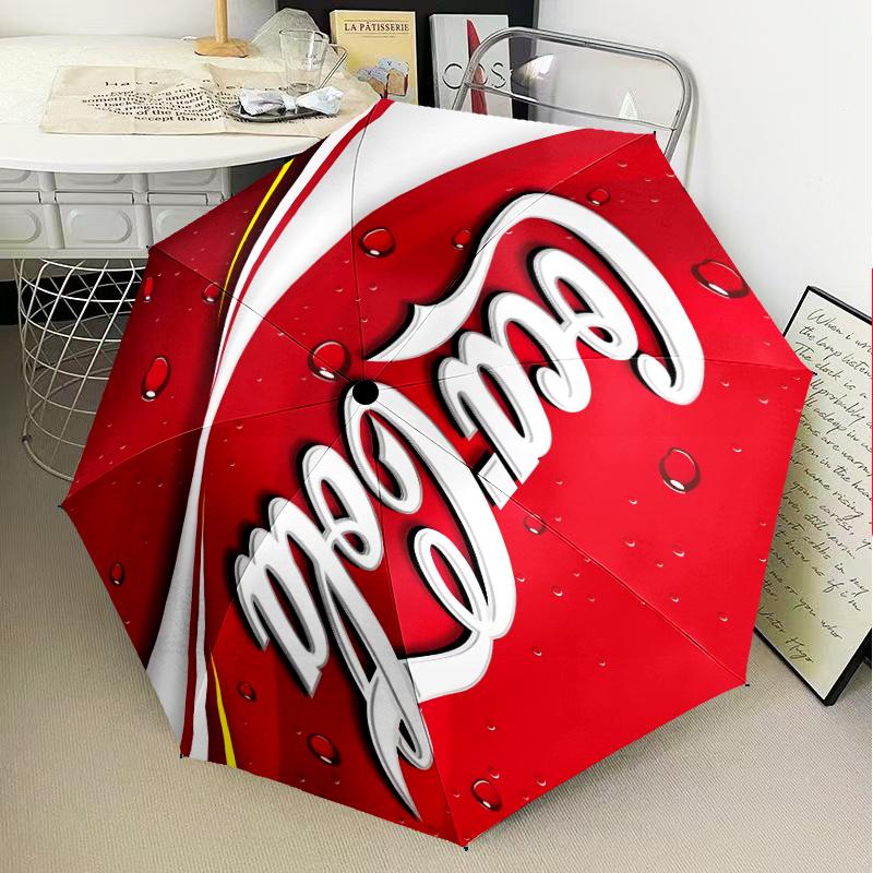 Coca Regenschirm Faltschirm, Automatikschirm 8-Rippen für Reisen, Camping Gebrauch Geschenk für Halloween Weihnachten