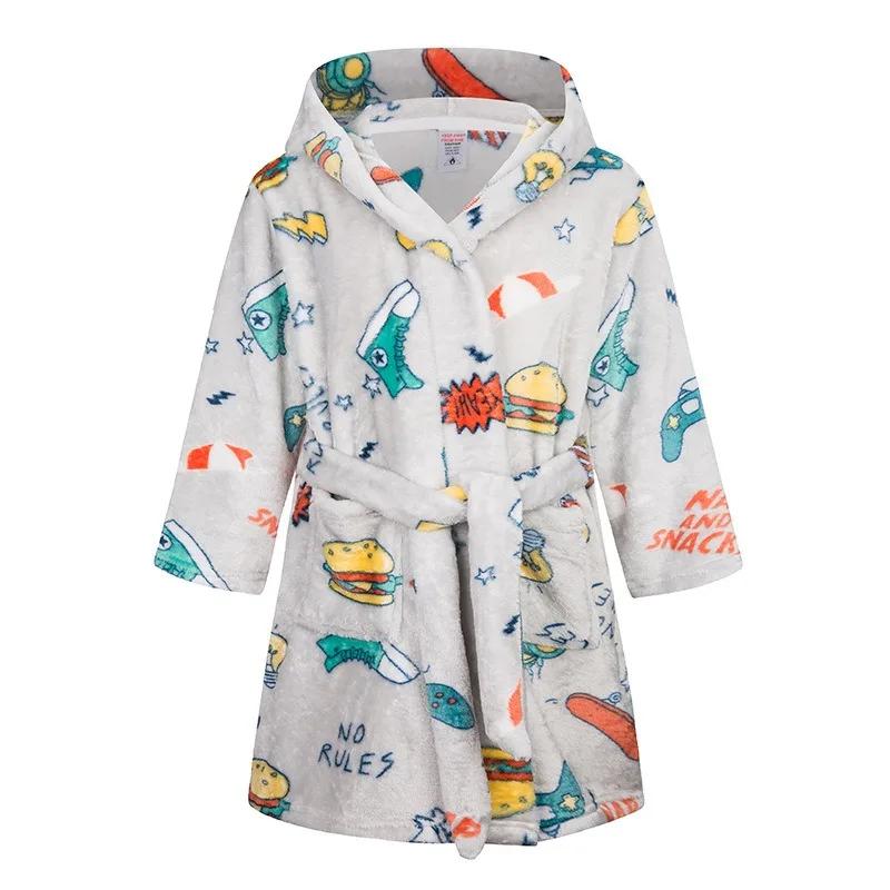 Winter Kerst Badjas Voor Meisjes Pyjama Dierlijke Badjassen met Capuchon Kinderen Kamerjas Jongens Nachtkleding Kinder Badjas 6 8 10 12J