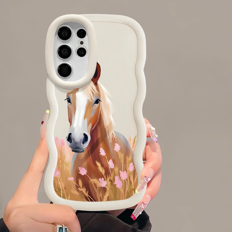 Soft Phone Cover Case for Samsung Galaxy S24 S20 FE A25 S22 Ultra S23 Plus S21 A26 S25 A54 A36 A24 A34 A55 A35 Cool Horse