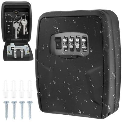 Wall Mount Key Lock Box 10 Keys Large Capacity Lockbox Resettable 4 Digit Passwords Code Security Lock for Home Garage Realtors
