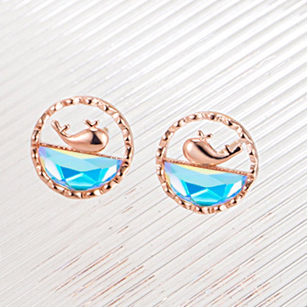 

Niche Whale Necklace Pendant, Whale Born With You Female Korean Version Ins Earrings Earrings Bracelet Jewelry Three-Piece Package