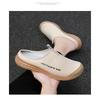 Herren Halbschuhe Große Größe, Sommer Outdoor Atmungsaktive Slip-on Bequemschuhe, Geschlossene Zehenpartie Hinten Offen Lässige Schuhe