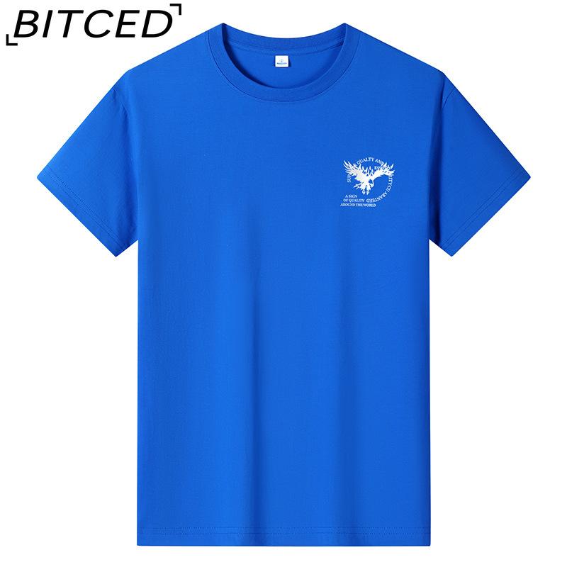 BITCED Хлопковая футболка с коротким рукавом, мужская модная свободная рубашка с половиной рукава, сострадательная рубашка с принтом