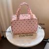 Polka Dot Handheld Makeup Bag Multifunctional Three Layer Partition Pu Cosmetic Bag Large Capacity Waterproof Travel Storage Bag