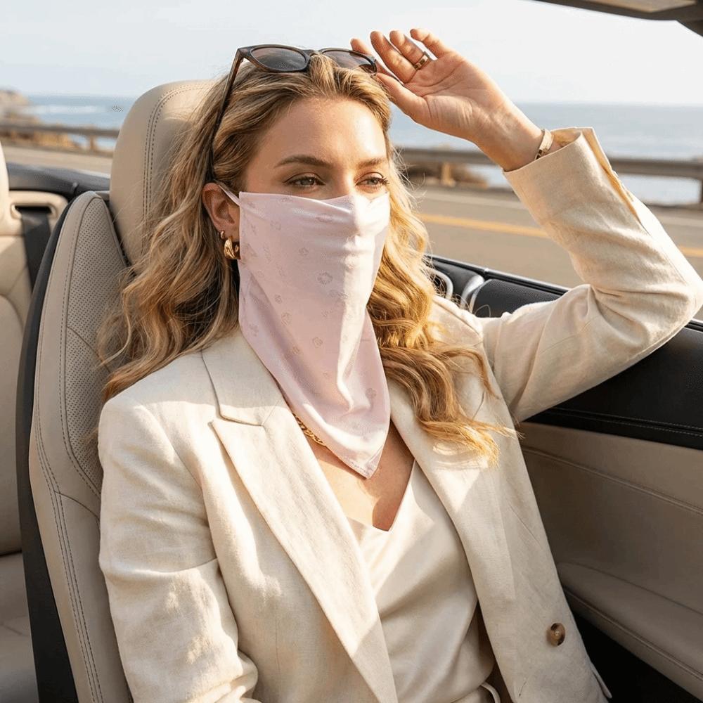 Thin Sun Protection Face Mask Dust Proof Lightweight Breathable Face Cover Solid Color Nylon Neck Protection Mask Cycling Riding
