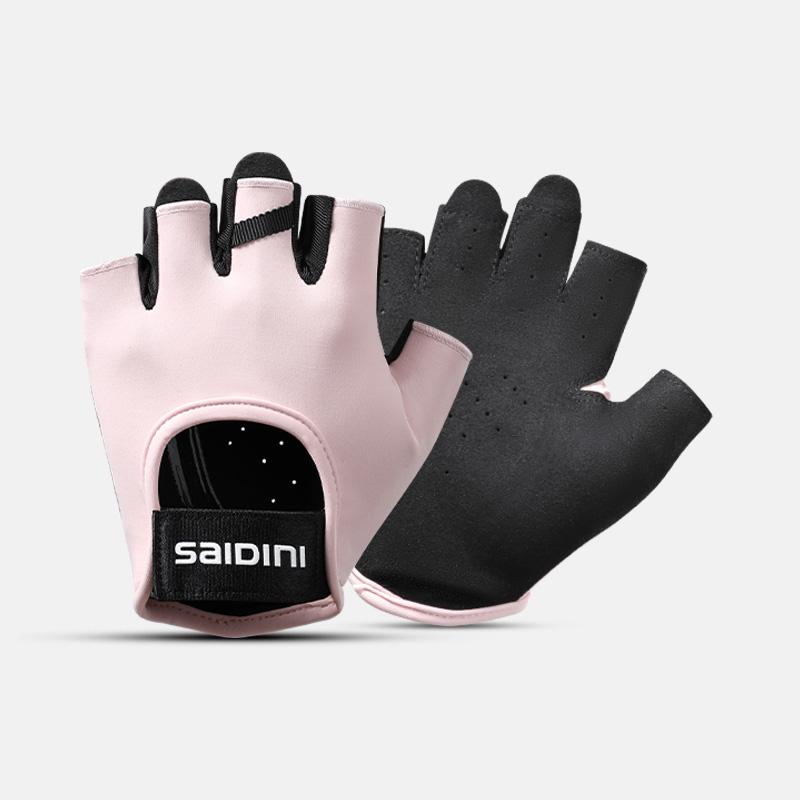 Women and Women Breathable Training Exercising Weight Lifting Fitness Half Finger Gym Gloves S розовый