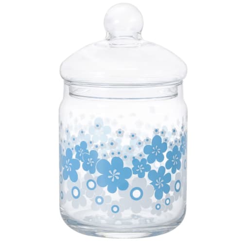 Aderia (ADERIA) [Aderia Retro Flower Ring Bonbon Container 680, Gift Boxed, Made in Japan, 1934] Storage Container, Showa Era Retro Glass Canister, Ai