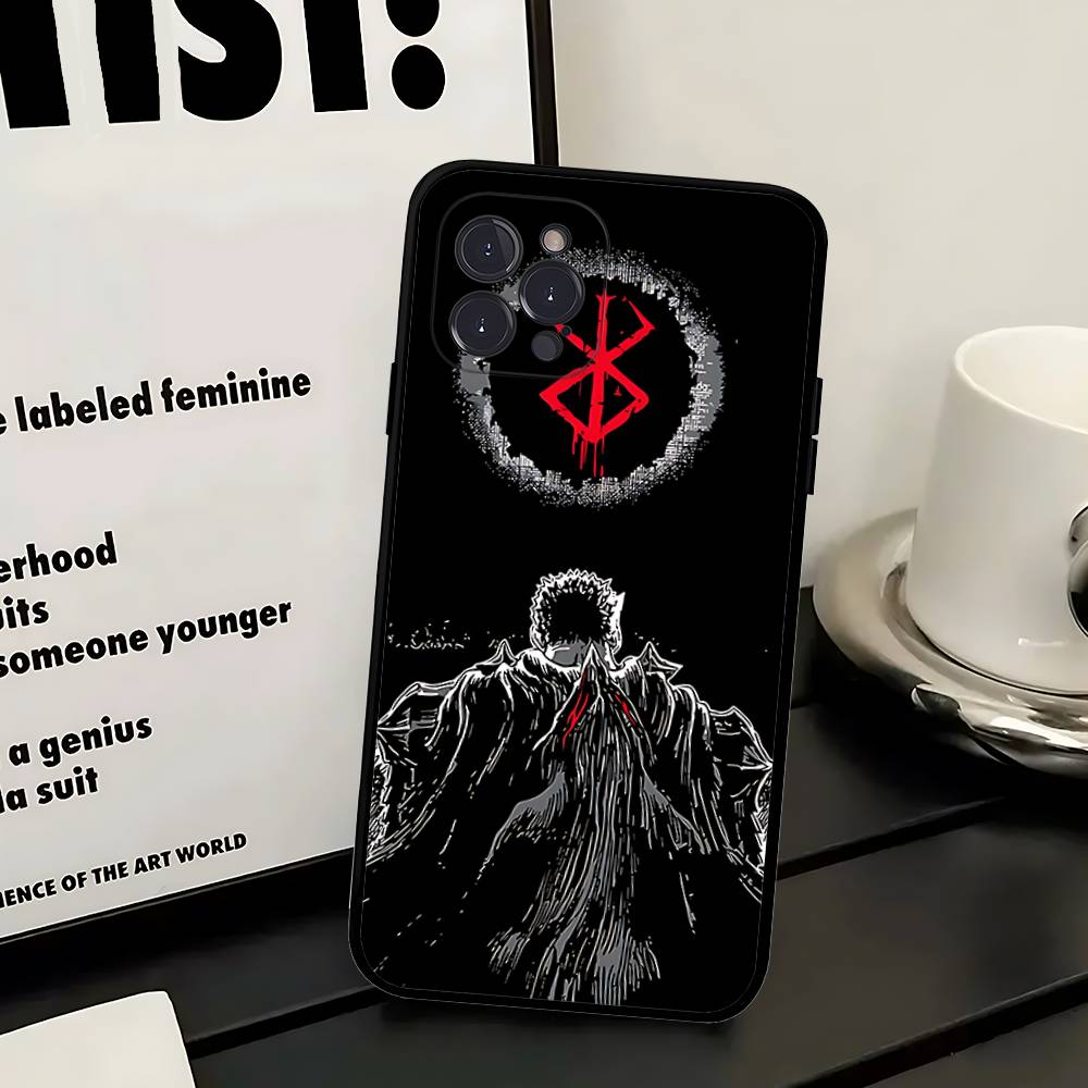 Anime Fashion Berserk Guts Phone Case For Iphone 17 16 15 16e 14 13 12 11 Pro Max Plus Case Cover Coque