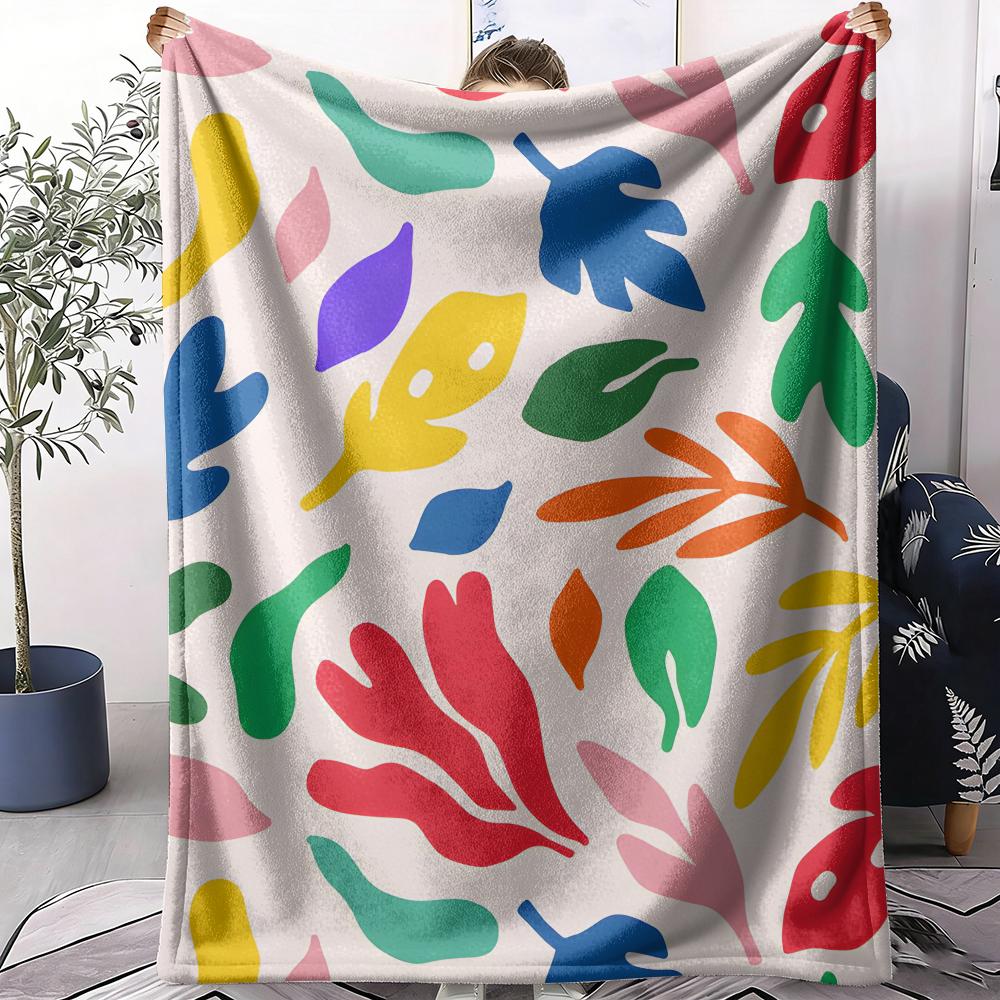 Colorful Vectors Throw Soft Flannel AC Blanket Lightweight Summer Nap Throw Cozy  Blanket for Sofa Bed Travel Home