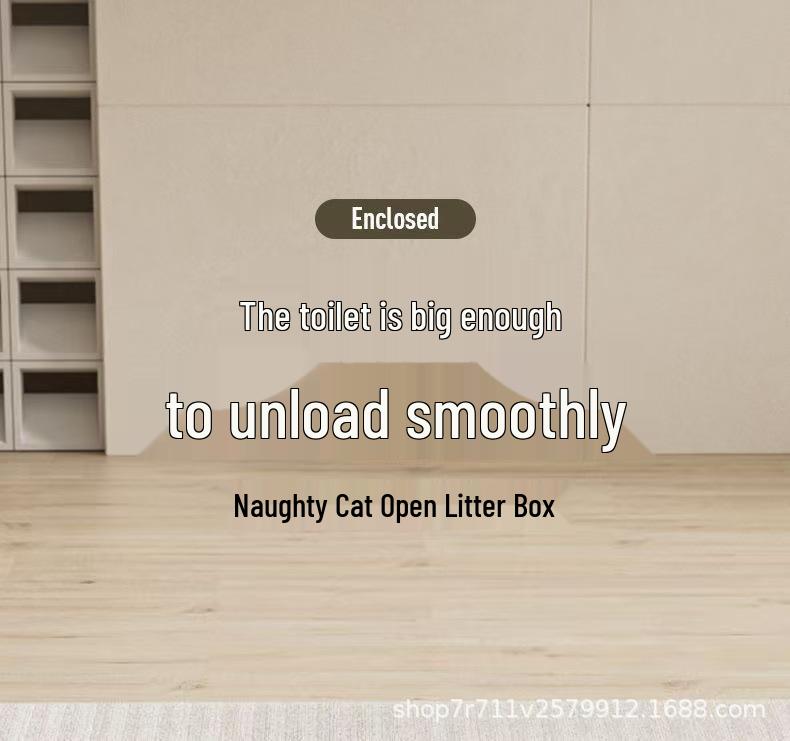 Extra Large Semi-Enclosed Anti-Tracking Plush Cat Litter Box