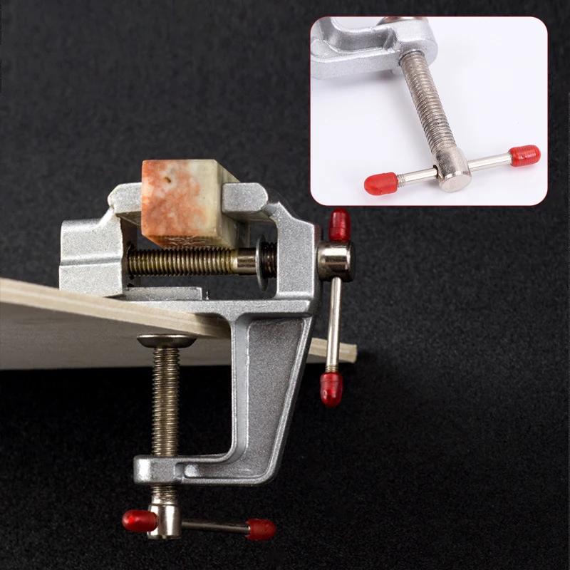 3.5" Aluminum Miniature Mini Bench Vise Muliti-Funcational Small Jewelers Hobby Clamp On Table Flat Pliers Tool Vice