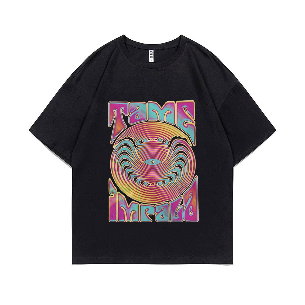 Tame Impala Band Graphic Tshirt Men Women Vintage Oversized Streetwear Men's Lndie Pop Rock Music T Shirts Male Cotton T-shirts