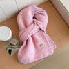 New solid color hemming scarf women's autumn and winter warm couple versatile thickened soft waxy scarf