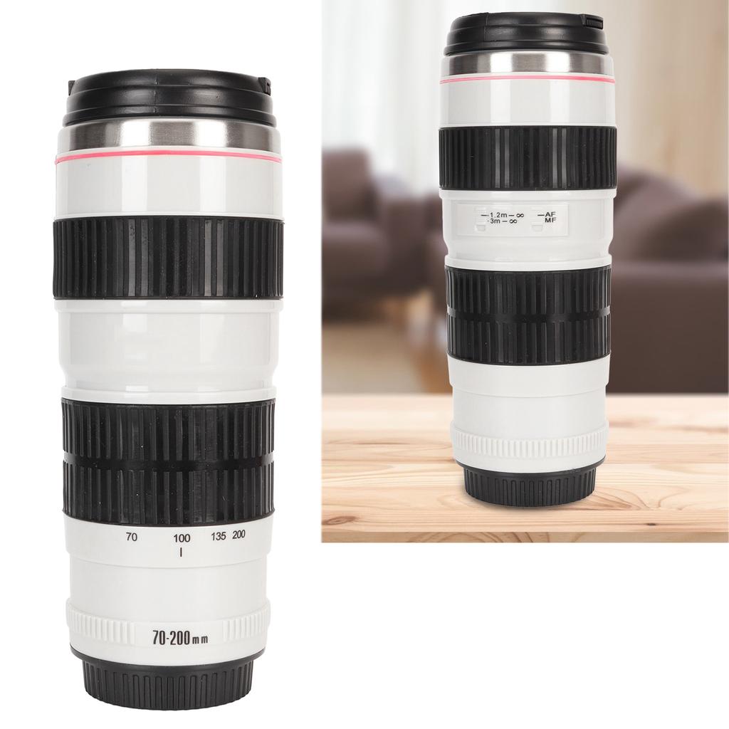 Camera Lens Coffee Mug Stainless Steel Coffee Mugs Sled Lids Photographer Camera Mug Travel Coffee Cup for Men Women