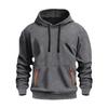 Men's Couple Streamer Hoodie with Contrasting Color Pockets Loose and Versatile Long-sleeved Sweatshirt