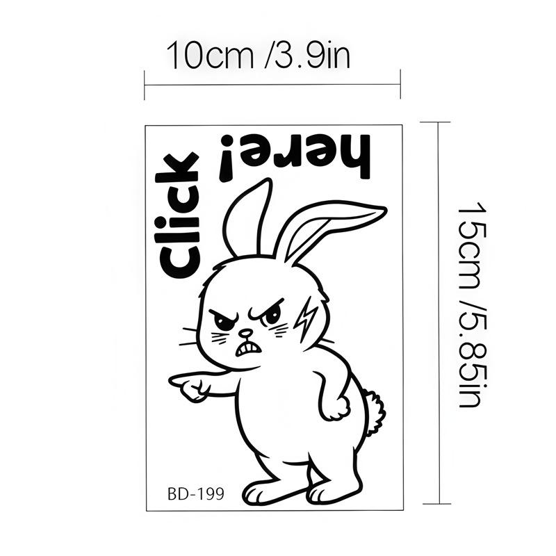 

TEMU Xiyin Cartoon Rabbit Fuel Tank Cover Sticker for Car/Truck 10x15 cm