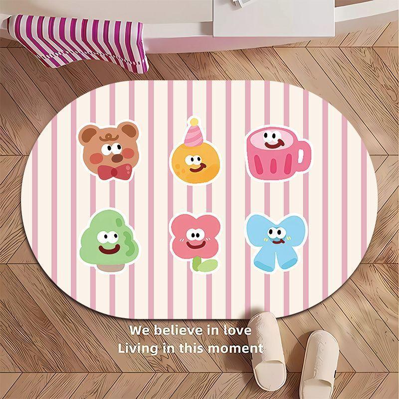 Niedliche Candy Bär Badezimmer Bodenmatte Diatomeenerde Wasseraufnahme Schnelltrocknend Badezimmer Toilette WC Toilettentür Rutschfeste Fußmatte