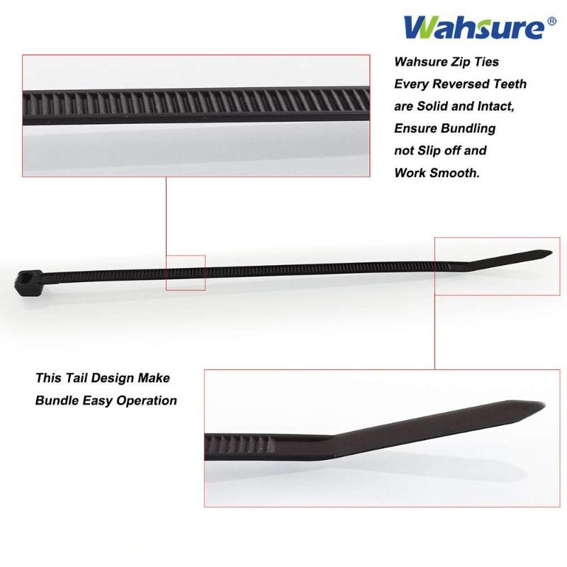 Nylon Electronic Zip Ties 100 Pcs Professional Self-Locking Cable Tie Straps Black UV Multi-Purpose Tie for Garden Fence Outside
