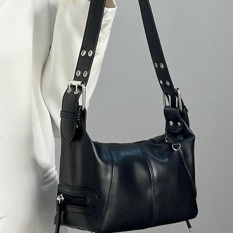 Stylowa torba motocyklowa Y2K z wyższej półki - Europejsko-amerykańska fajna torba pod ramię na pasek z designem crossbody na jedno ramię