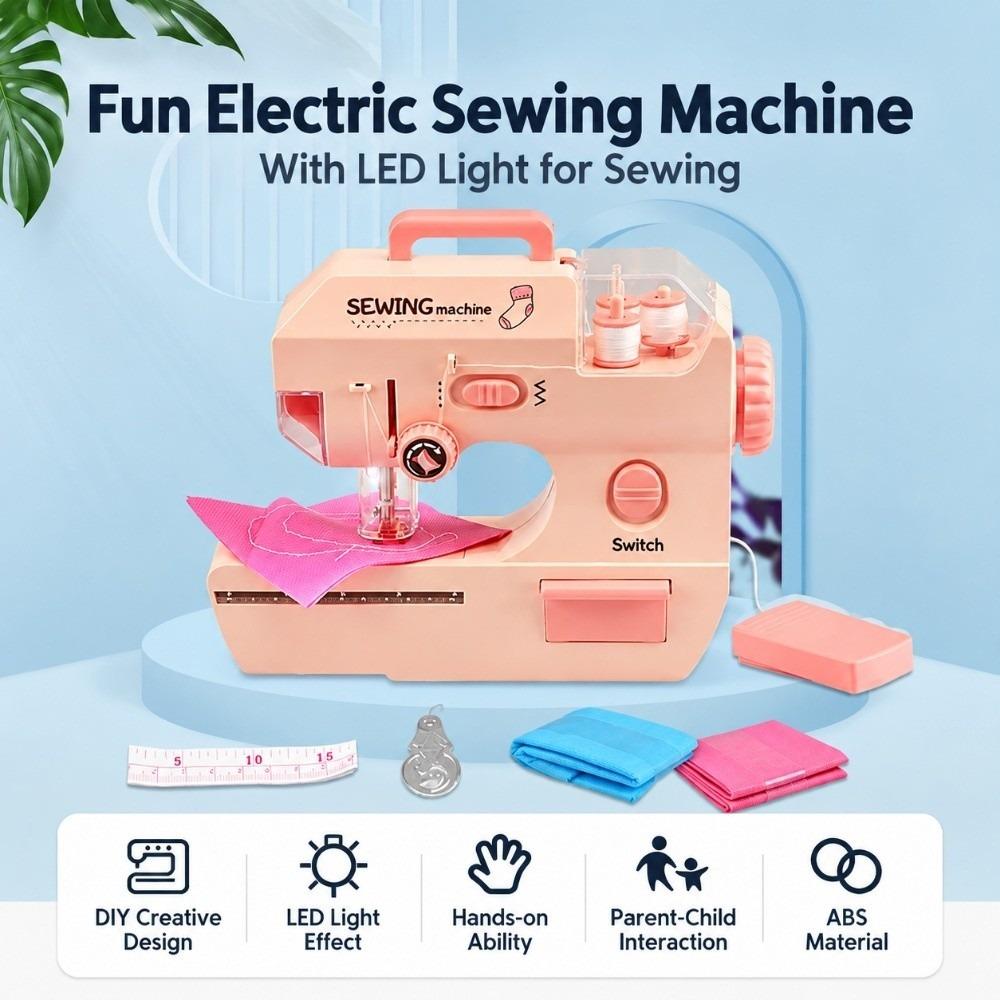 Mini Kids Electric Sewing Machine with Lights Children Sewing Machine  Parent-Child Interaction