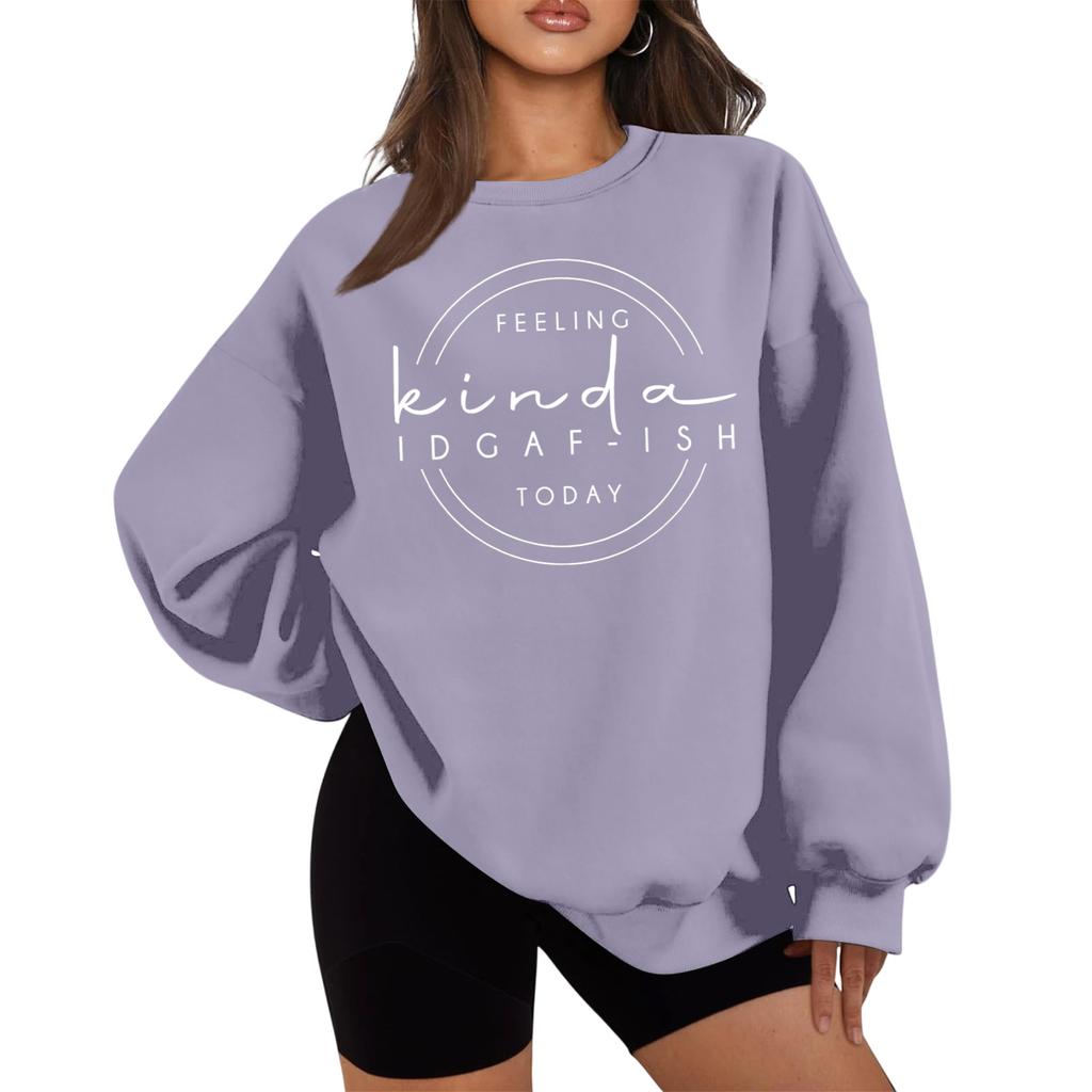 Girls' Printed Round Neck Casual Fashion Top Sweatshirt