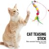 Durable Chew Proof Cat Toy with Bell Feather Wand Flexible Steel Rod Interactive Kitten Play Teaser for Indoor Entertainment