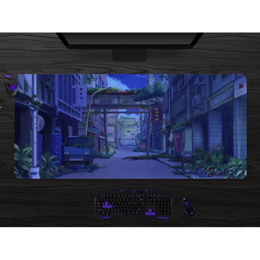 Okyo Street Desk Mats Oversized AnimeStyle Mouse Pads Japanese Urban Desktop Mats Alfombrillas Gaming Mouse Pad Grande