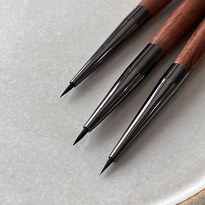 Sandalwood Nail Glue Phototherapy Brush Uv Gel Painting Pen Nail Art Liner Drawing Brush Professional Manicure Brush Tool Salon