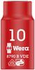 WERA Drive Insulated 10mm 46mm Overall 004954 3/8" Socket, Hex, Length,
