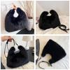 Soft Plush Casual Women's Crossbody Bags Faux Fur Sweet Ladies Big Shoulder Bag Solid Color Winter Furry Female Handbags Tote
