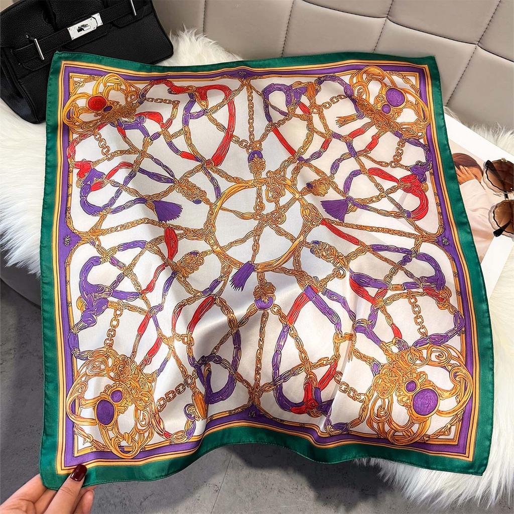 Fashion Square Fashion Foreign Style Small Silk Scarf Women'S Headband Decorative Scarf Dual-Purpose Small Square Scarf New Scarf