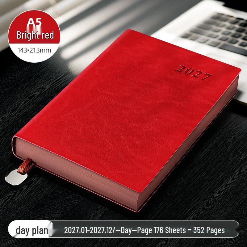 2026 A5 Planner: Soft Leather Cover, Annual Calendar, Custom LOGO Efficiency Notebook