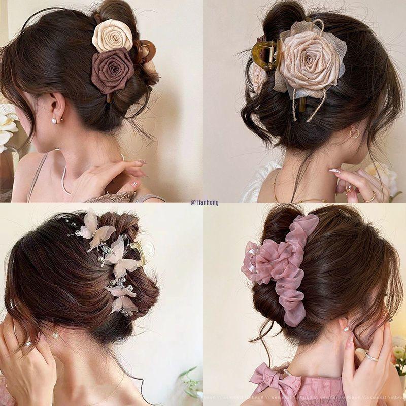 Elegancki Duży Plisowany Klips do Włosów: Szykowny klips rekinowy 2025 dla wyrafinowanego wyglądu