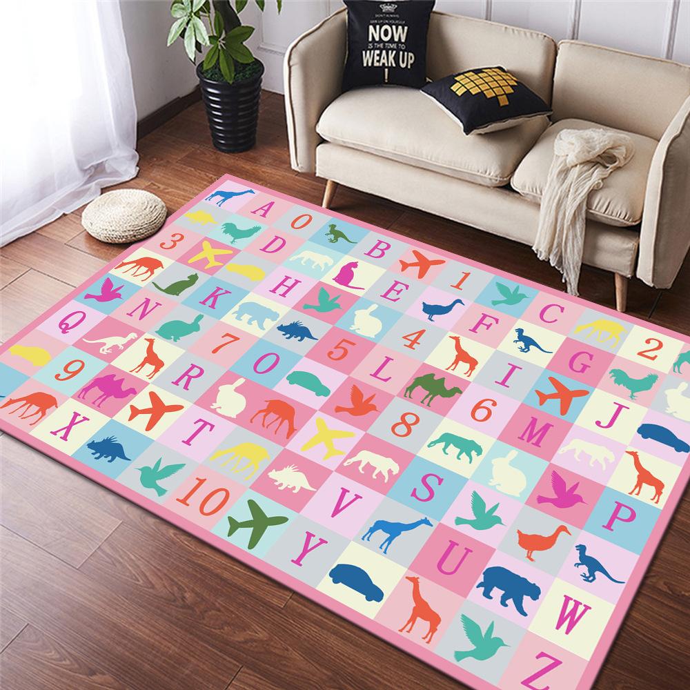 Cartoon Hopscotch Flannel Carpet for Bedroom Living Room Bedside Girl Room Floor Mats Home Decor Layout Sofa Cushion Rug