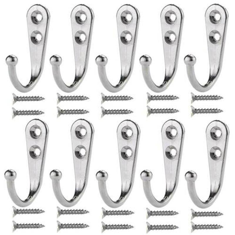 Hangers Hooks Screws Bathroom Bedroom Laundry Cloakroom Storage Organizer серебряный