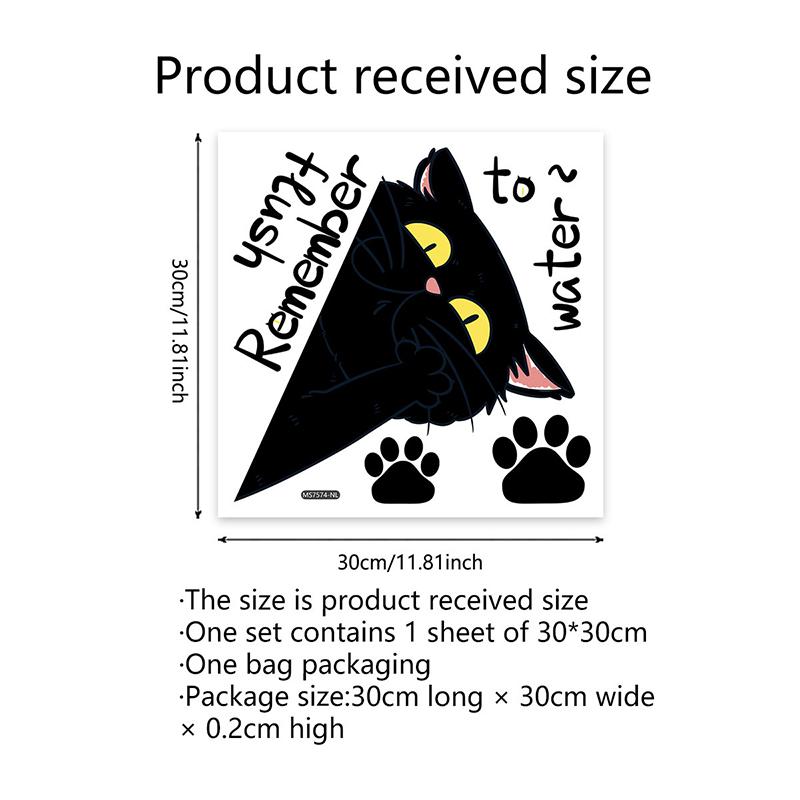 Cartoon Creative Black Cat Toilet Stickers Decorative Bathroom Toilet Lid Stickers Decorative Wall Stickers Removable
