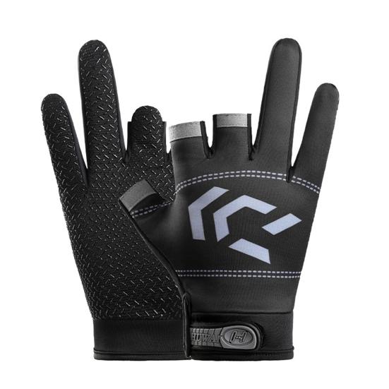 1 Paar 3-Cut Angelhandschuhe Frühling Sommer LSF 50+ UV-Schutz Atmungsaktiv Rutschfest Schnelltrocknend Herren Fahrradhandschuh Angelzubehör