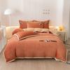 Panda Thickened Milk Fleece Embroidery Four-Piece Set Thermal Bedding Kit Student Three-Piece Set